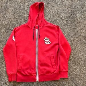 NWOT Red Mens Zip-Up Hoodie with St. Louis Cardinals Logo